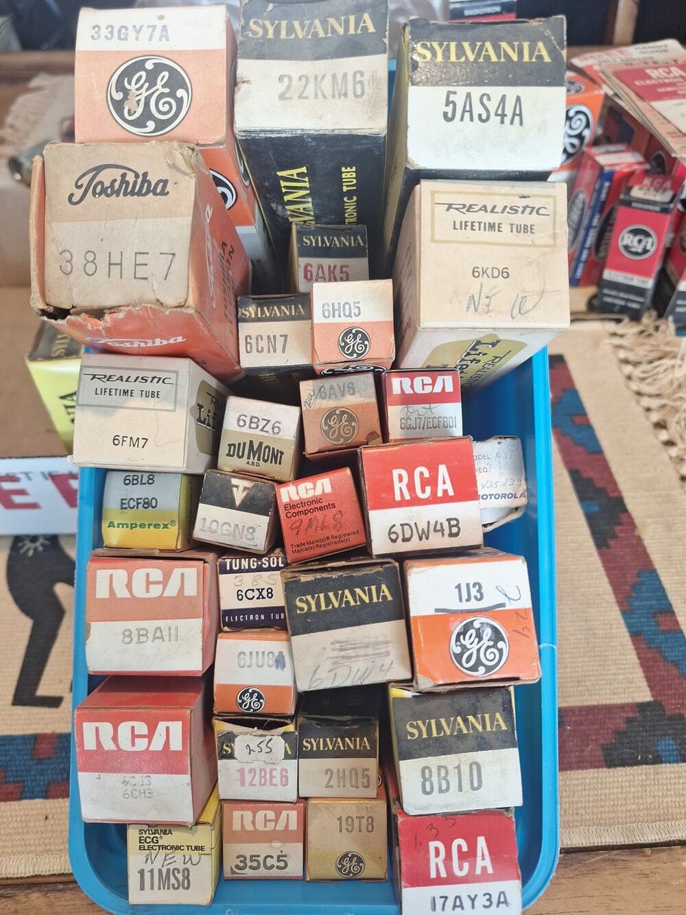 Large NOS Boxed Vintage Radio Vacuum Tubes Lot of 30 RCA GE Sylvania